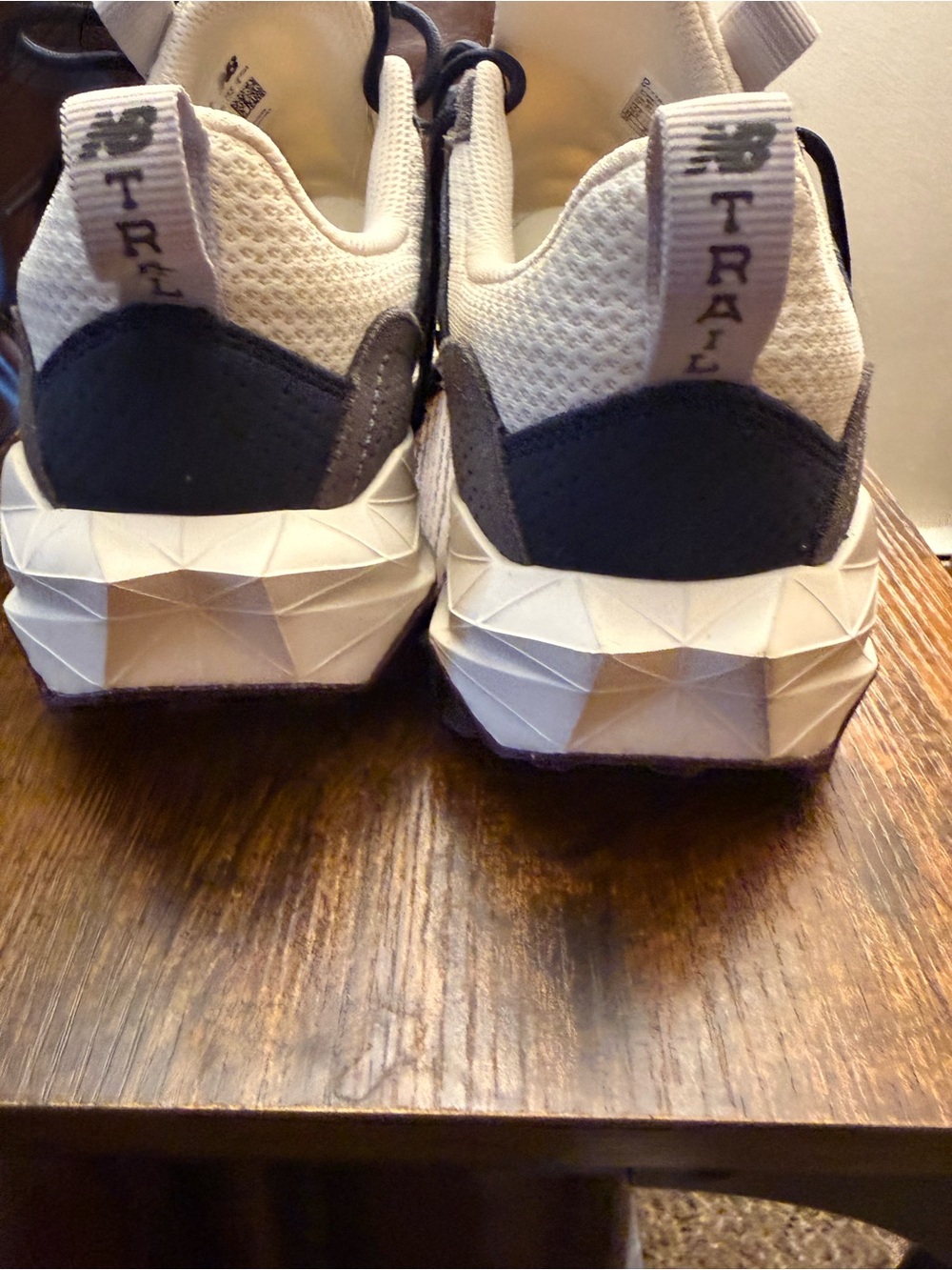 New Balance Cream and Navy Athletic Sneakers - Picture 2 of 4